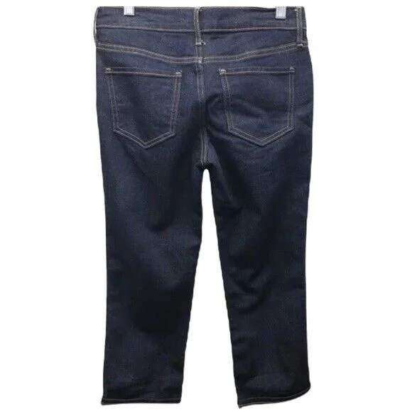 Old Navy Jeans Capri Cropped Blue Denim The Flirt Cuffed Stretch Women Size 0R - Picture 2 of 5